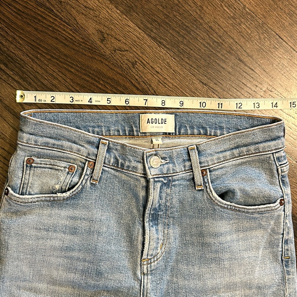 Agolde Toni Pristine Blue Mid Rise Straight Leg Jeans Women’s Size 26 - Picture 5 of 12